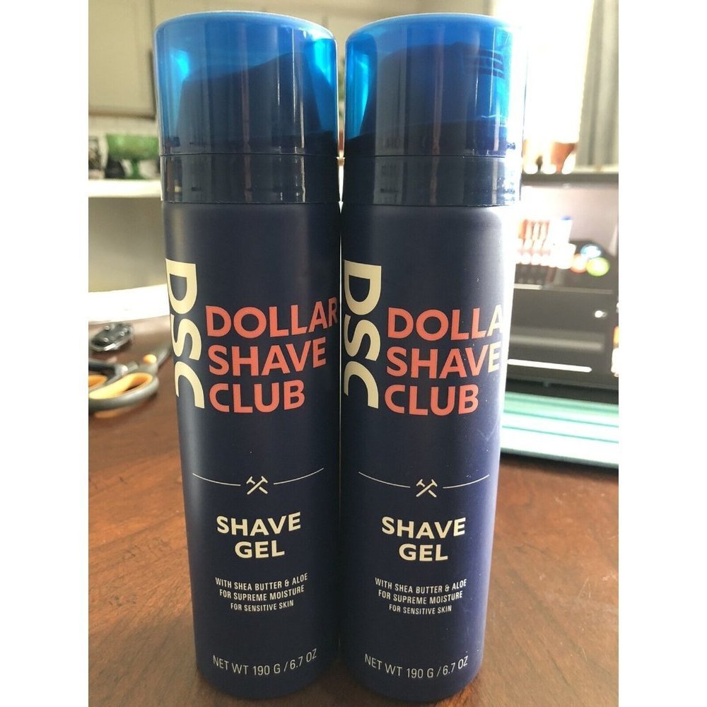 (2) DSC Dollar Shave Club Shave Gel Shea Butter & Aloe For Sensitive Skin 6.7 oz